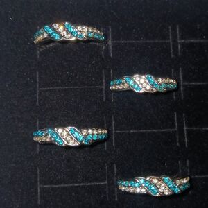 Batch of Size 11 Rings. NWT. Silver, diamond, blue topaz & black colors.